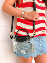Load image into Gallery viewer, Gladys Clear Black Game Day Crossbody Purse