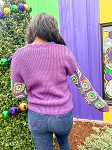 Louisiana Love Mardi Gras Sweater