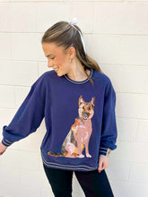 Load image into Gallery viewer, Queen Of Sparkles Navy German Sheppard Sweatshirt