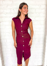 Load image into Gallery viewer, Busy Per Usual Burgundy Dress
