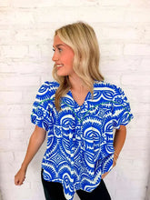Load image into Gallery viewer, Time To Vacay Blue Top