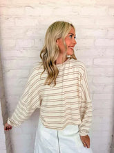 Load image into Gallery viewer, Light Up The Sky Oatmeal Stripe Top