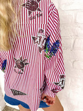 Load image into Gallery viewer, Queen Of Sparkles Texas A&amp;M Mini Icon Striped Button Down