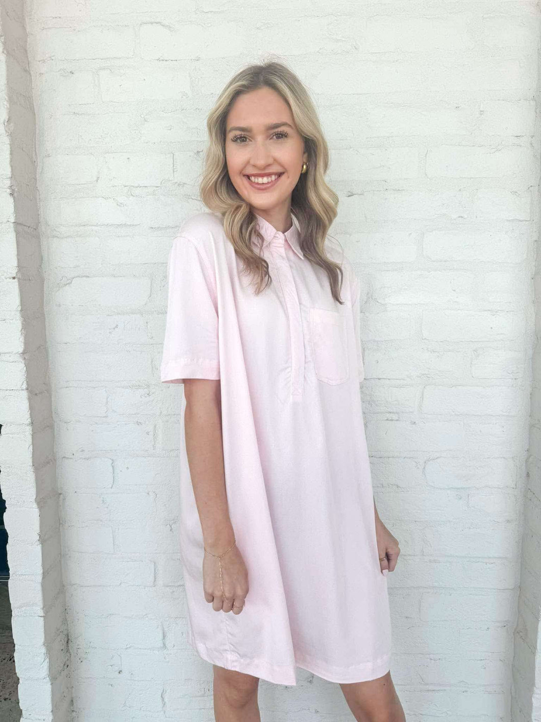 Brunch Date Light Pink Shirt Dress – Shop Shoetique
