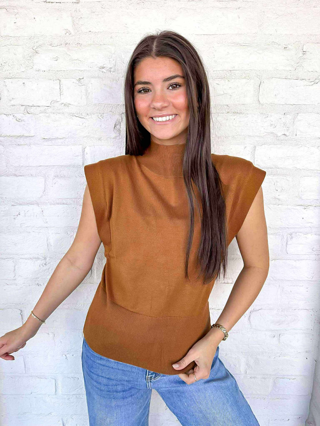 Knit To Be Camel Top