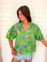 Load image into Gallery viewer, THML Animals Of Wonder Green Top