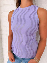 Load image into Gallery viewer, Queen Of Sparkles Lavender Wavy Rhinestone Tank