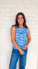 Load image into Gallery viewer, Trendy Stripe Blue Top