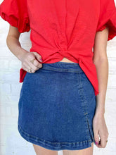 Load image into Gallery viewer, Perfect Timing Dark Denim Skort