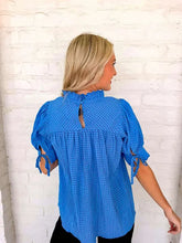Load image into Gallery viewer, Seersucker Sweetness Blue Top