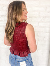 Load image into Gallery viewer, The Next One Burgundy Smocked Top