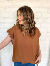 Load image into Gallery viewer, Stitch With Me Deep Camel Top