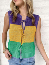 Load image into Gallery viewer, Mardi Gras Sequin Color Block Top