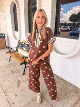 Load image into Gallery viewer, Polka Dot Fever Brown Pant Set