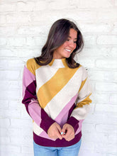 Load image into Gallery viewer, Moments Ahead Mustard/Grey Stripe Sweater