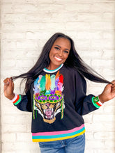 Load image into Gallery viewer, Queen Of Sparkles Black Tiger Head Mask Sweatshirt