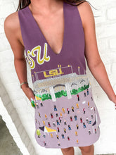 Load image into Gallery viewer, Queen Of Sparkles LSU Stadium Tailgate Tank Dress