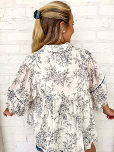 Pretty Little Moment Charcoal Top