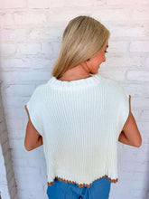 Load image into Gallery viewer, Tiger Head Cream Sweater Vest