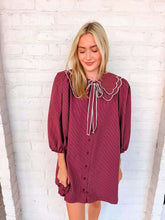 Load image into Gallery viewer, Walk Around The Park Burgundy Dress