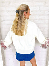 Load image into Gallery viewer, Queen Of Sparkles UGA Feather Sleeve Sweater