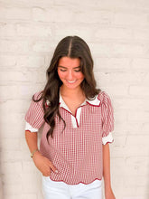 Load image into Gallery viewer, Gingham Goodness Red Top