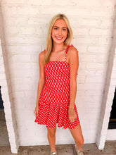 Load image into Gallery viewer, Temporary Stop Red Polka Dot Dress