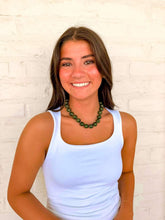 Load image into Gallery viewer, Resin Round Army Green Bead Necklace
