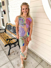 Load image into Gallery viewer, Queen Of Sparkles Beige Mesh Multi Shell Coverup Midi Dress
