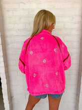 Load image into Gallery viewer, Queen Of Sparkles Hot Pink Rhinestone Zip Up Fleece