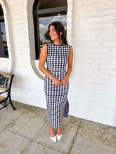 Load image into Gallery viewer, Check Mate Navy Skirt Set