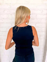Load image into Gallery viewer, Such A Stud Black Scoop Neck Tank