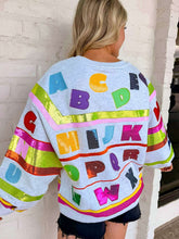 Load image into Gallery viewer, Queen Of Sparkles Grey Multi ABCs Sweatshirt