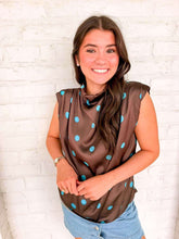 Load image into Gallery viewer, Leave Me There Brown Polka Dot Top