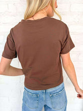 Load image into Gallery viewer, Fill My Cup Cropped Brown Tee