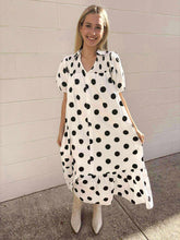 Load image into Gallery viewer, The Statement White Polka Dot Dress