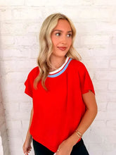 Load image into Gallery viewer, Smooth Going Red Shirt Sleeve Top