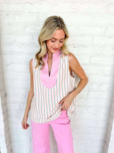 Load image into Gallery viewer, Summer Time Stripes Pink Top