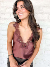 Load image into Gallery viewer, Beautifully Detailed Mauve Lace Cami Top