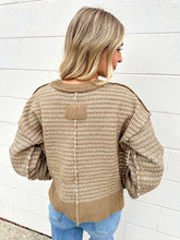 Load image into Gallery viewer, Striped Goodness Olive Sweater