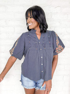 THML There For You Navy Top