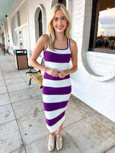 Load image into Gallery viewer, Just A Feeling Purple Stripe Dress