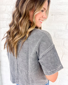 Wanting To Stay Charcoal Top