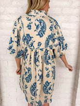 Load image into Gallery viewer, Vineyard View Printed Blue Dress