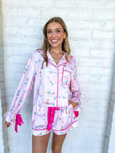 Load image into Gallery viewer, Queen of Light Pink Satin Nutcracker Bow Sleeve Pajama Set