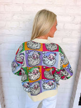 Load image into Gallery viewer, Queen Of Sparkles Pastel Colorblock Santa Button Up Cardigan