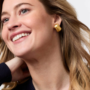 julie vos cannes gold earring, gold stud earring, gold earring