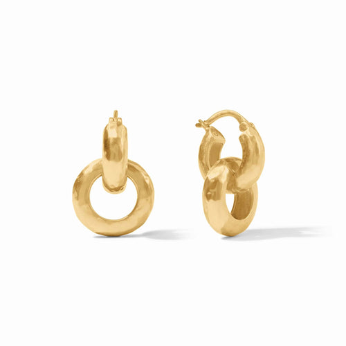 Julie vos catalina 2-in-1 gold earring, gold drop earring, gold circle earring