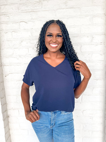 Feeling Pretty Top Navy