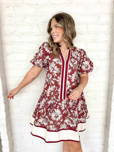 Turn The Other Way Burgundy Dress
